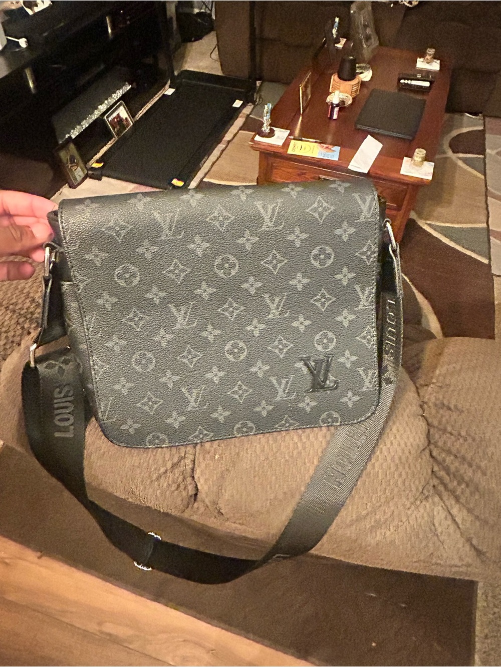 Louis Vuitton Black Monogram Canvas Messenger Bag